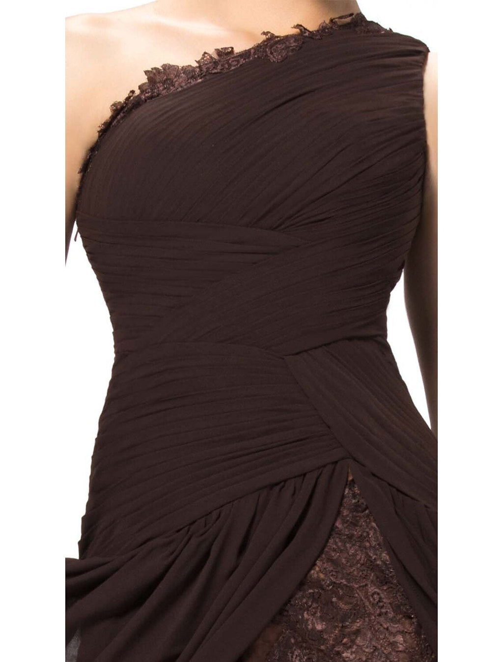 A-Line One-Shoulder Chiffon Sleeveless Backless High Slit Floor-Length Evening Dress - Chloe Dress