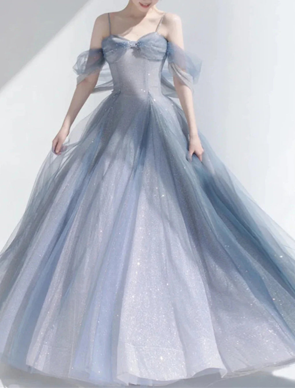 Ball Gown Off-Shoulder Tulle Sleeveless Floor-Length Prom Gown - Chloe Dress