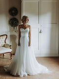 A-Line Sweetheart Organza Sleeveless Ruffled Wedding Dress - Chloe Dress