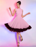 Pink A-Line Chiffon Sleeveless Knee-Length Homecoming Dress - Chloe Dress