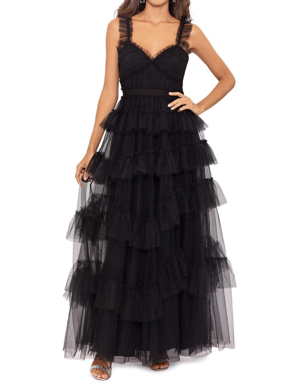 Ball Gown Sweetheart Tulle Sleeveless Tiered Floor-Length Prom Gown - Chloe Dress