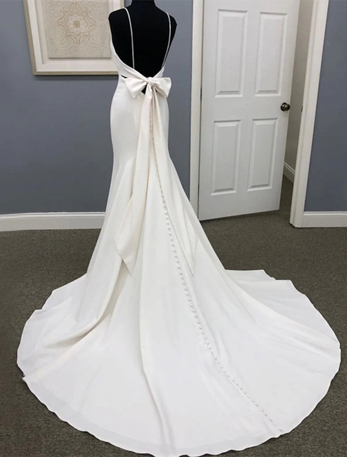 Mermaid Sweetheart Satin Train Wedding Gown - Chloe Dress