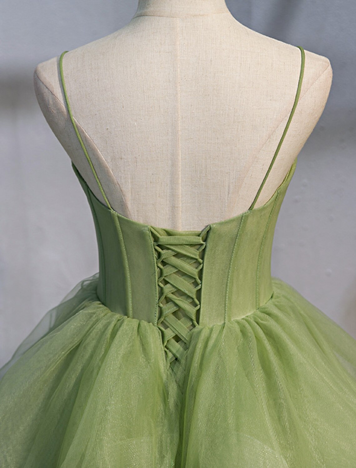 Ball Gown Spaghetti Strap Tulle Sleeveless Ruffled Gown - Chloe Dress