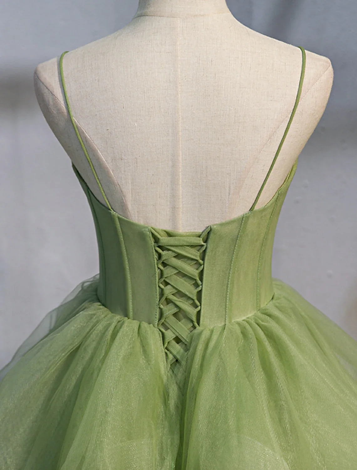 Ball Gown Spaghetti Strap Tulle Sleeveless Ruffled Gown - Chloe Dress