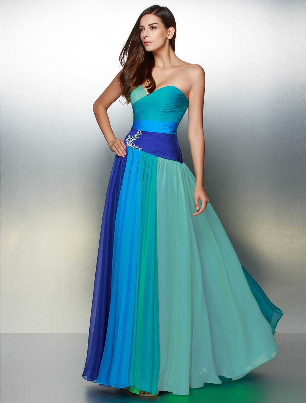 A-Line Sweetheart Chiffon Sleeveless Backless Floor-Length Prom Dress - Chloe Dress