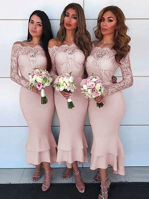 Sheath Lace Long Sleeve Ankle-Length Wedding Dress - Chloe Dress