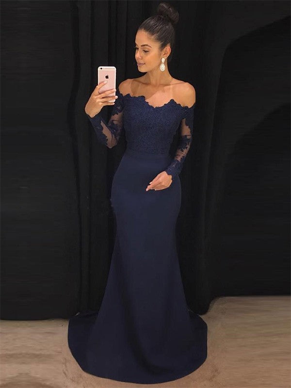 Mermaid Lace Long Sleeve Train Dress - Chloe Dress