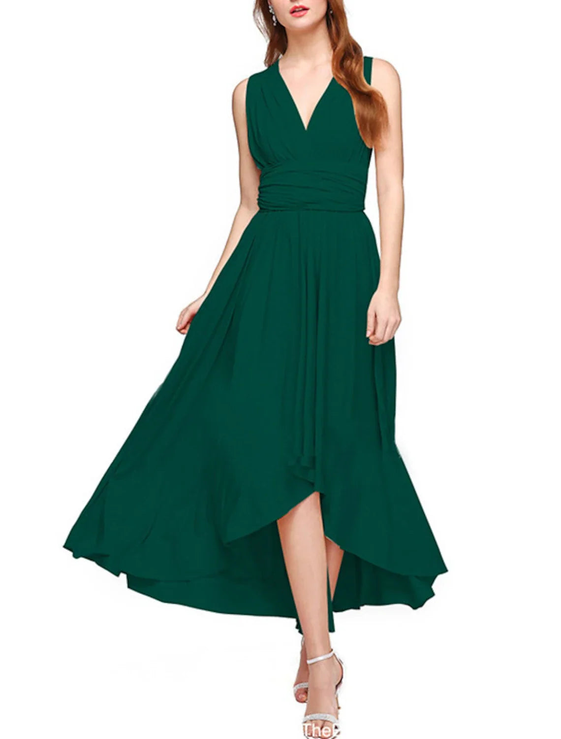 A-Line V-Neck Sleeveless Pleated Wedding Dress - Chloe Dress