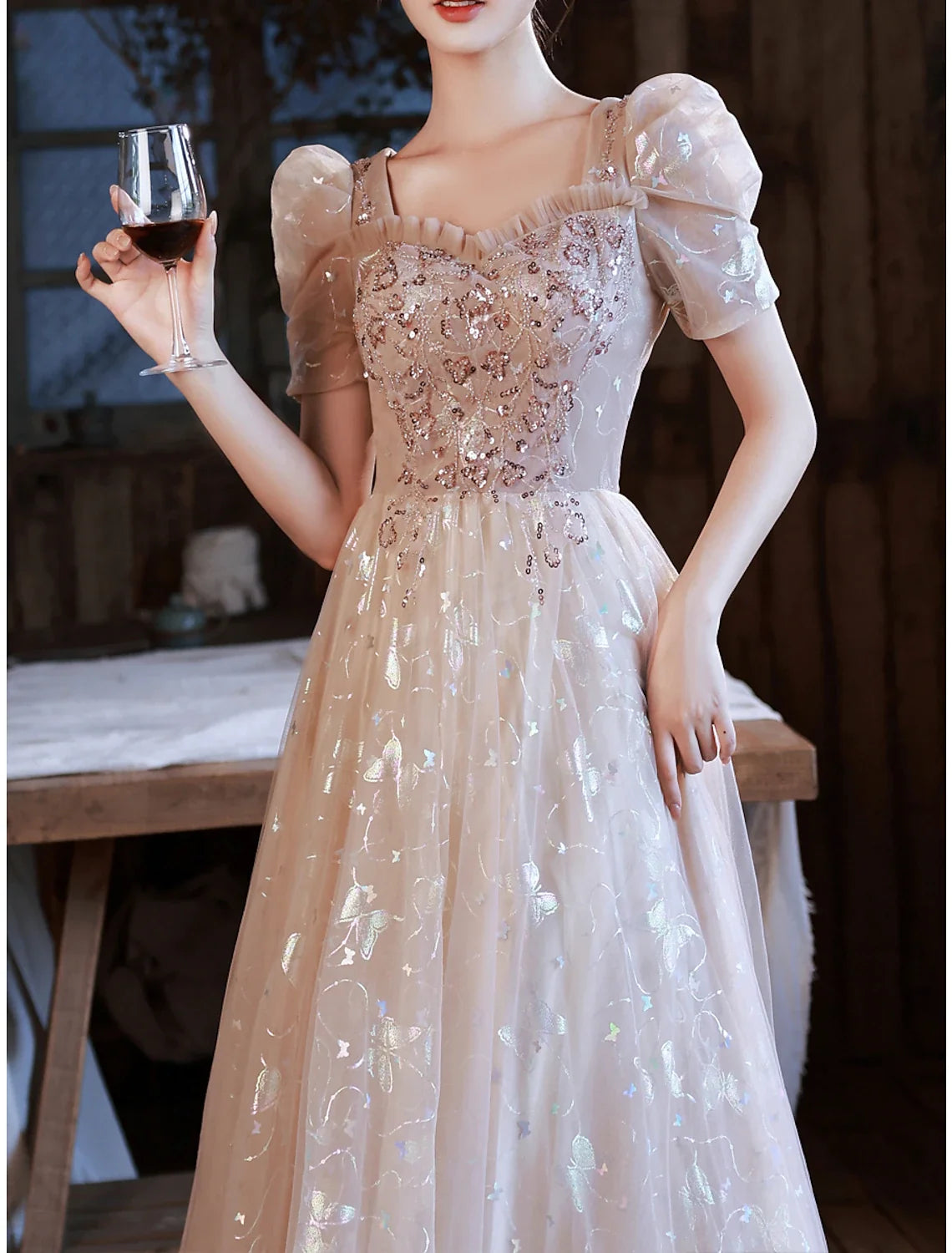 A-Line Sweetheart Satin Applique Floor-Length Prom Dress - Chloe Dress