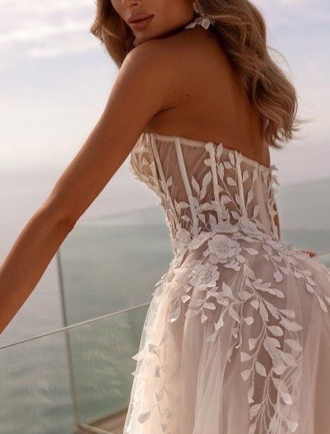Ball Gown Sweetheart Tulle Sleeveless Open Back Train Wedding Gown - Chloe Dress