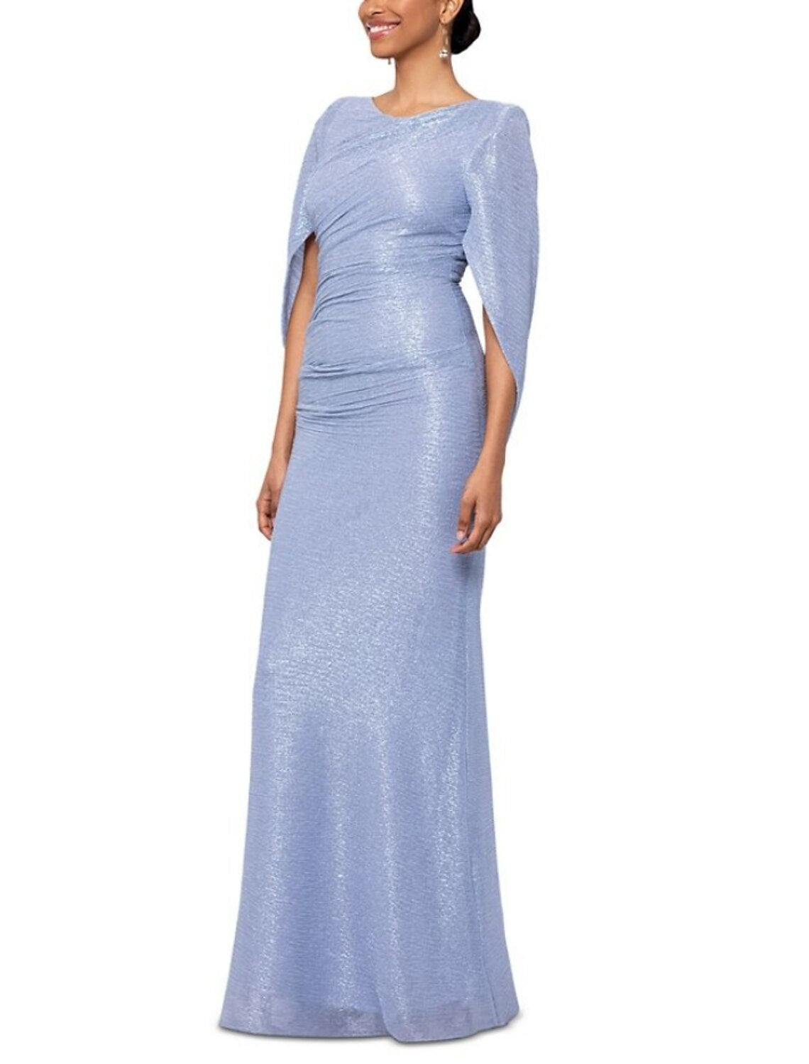 Sheath Three-Quarter Sleeve Asymmetric Evening Gown - Chloe Dress