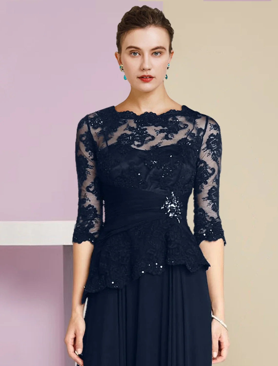 A-Line Chiffon Pleated Floor-Length Wedding Dress - Chloe Dress