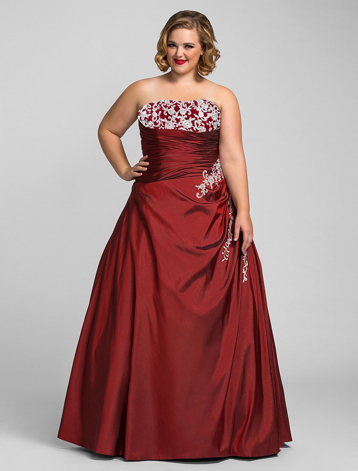 Ball Gown Strapless Sleeveless Applique Floor-Length Evening Gown - Chloe Dress