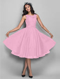 Black A-Line V-Neck Sleeveless Pleated Knee-Length Wedding Dress - Chloe Dress