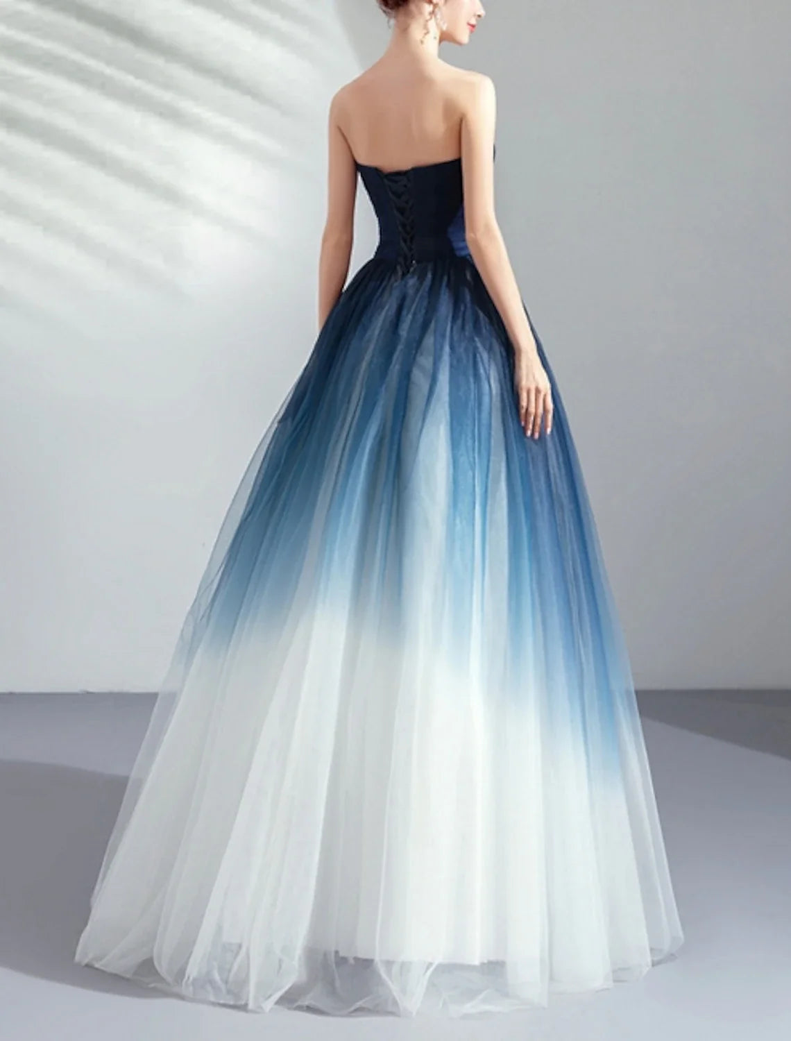 Ball Gown Strapless Tulle Sleeveless Pleated Floor-Length Evening Gown - Chloe Dress