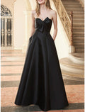 A-Line Sweetheart Cotton Sleeveless Backless Train Evening Gown - Chloe Dress