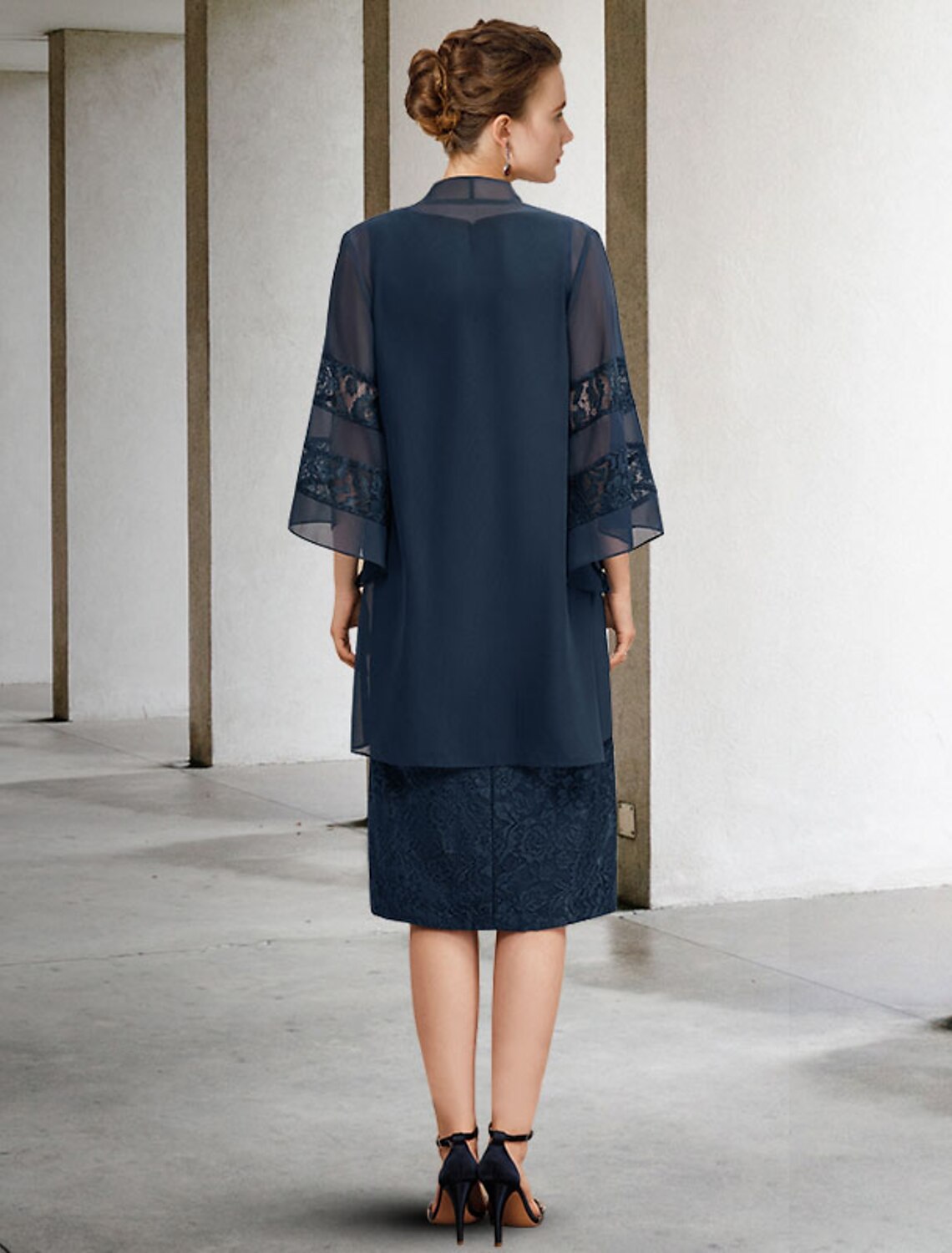 Sheath Chiffon Sleeveless Applique Knee-Length Wedding Dress - Chloe Dress