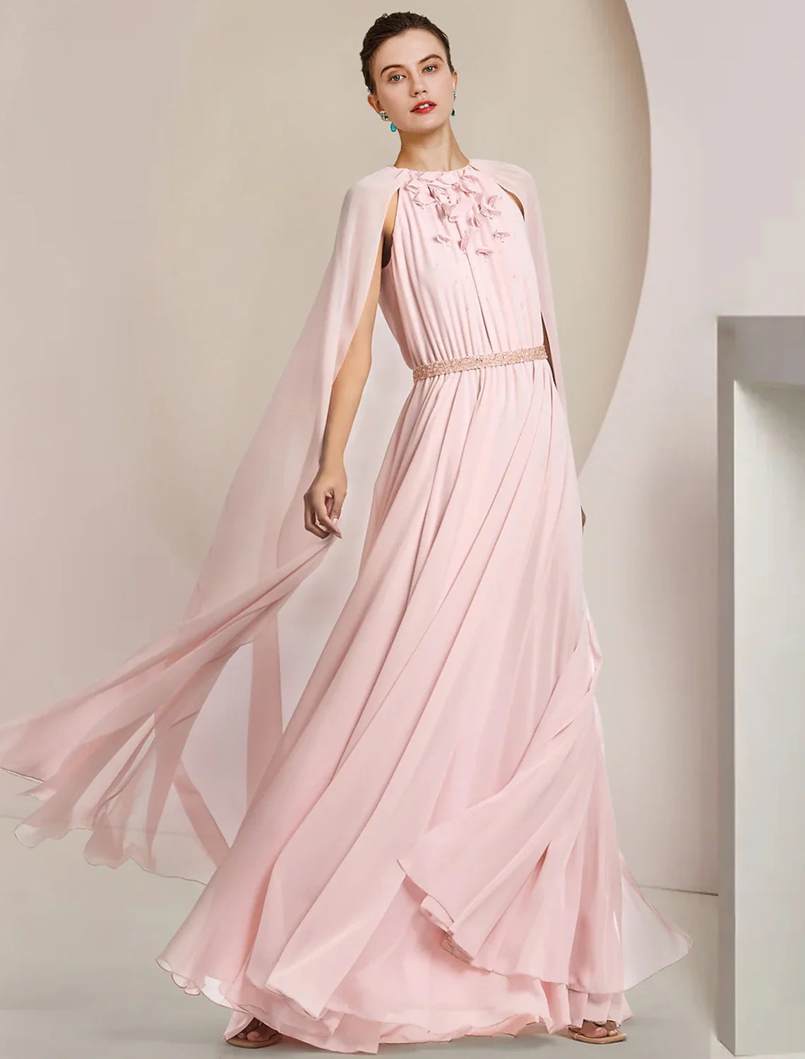 A-Line Chiffon Sleeveless Floor-Length Wedding Dress - Chloe Dress