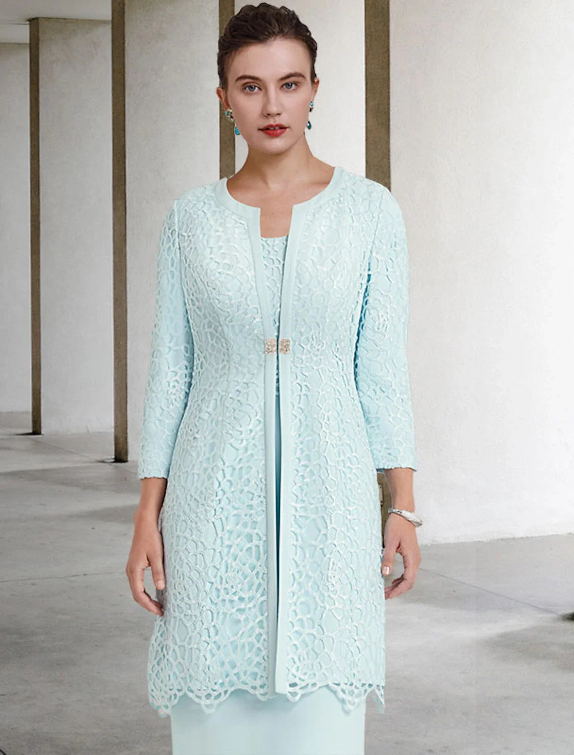 Sheath Chiffon Knee-Length Dress - Chloe Dress