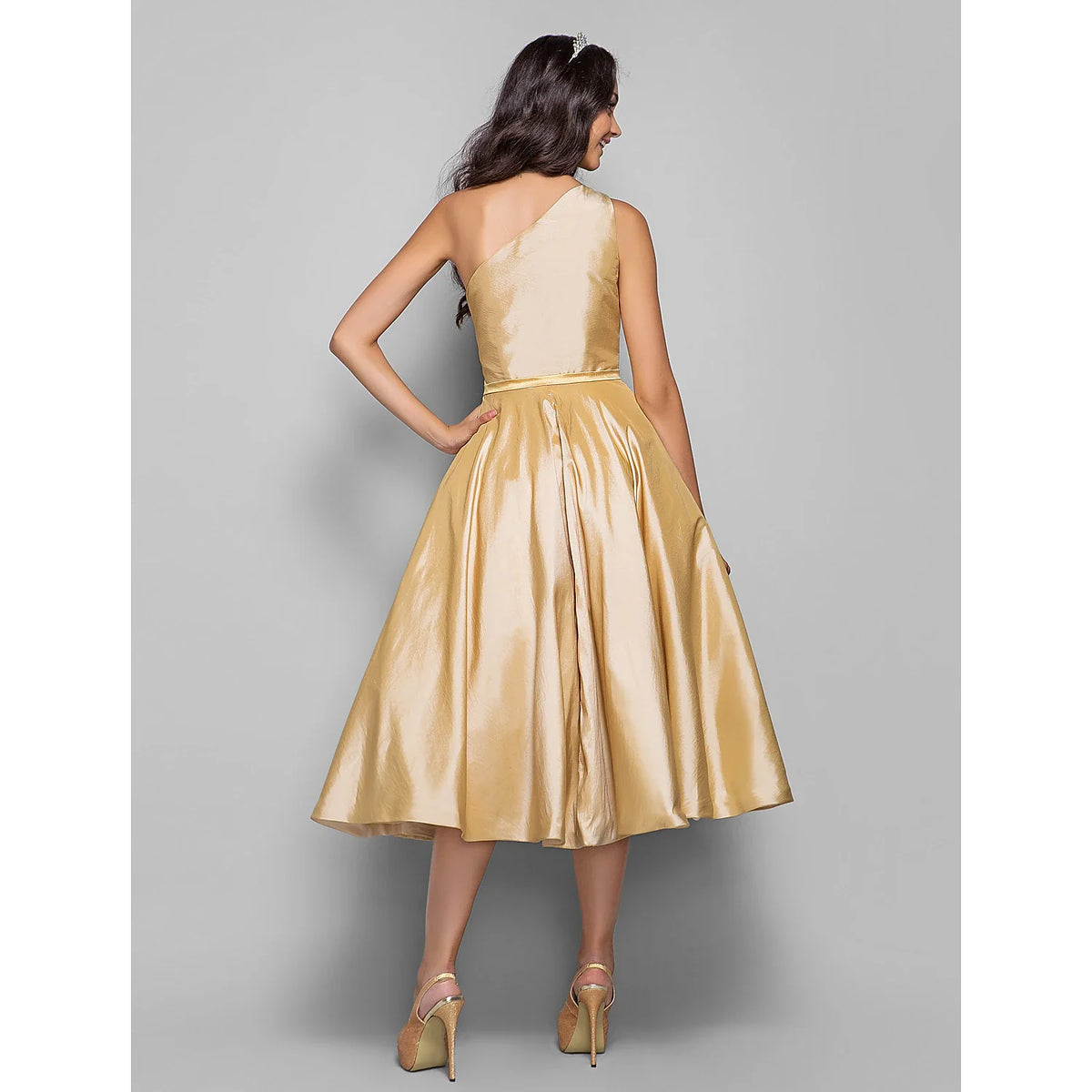 A-Line One-Shoulder Sleeveless Mini Wedding Dress - Chloe Dress