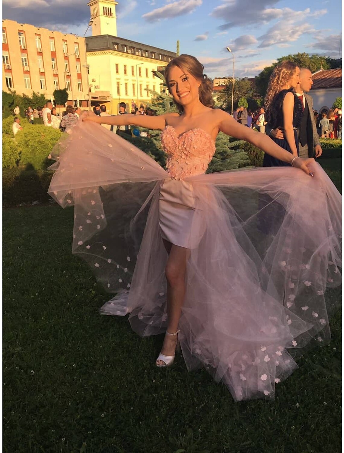 Sheath Sweetheart Tulle Sleeveless Train Prom Dress - Chloe Dress