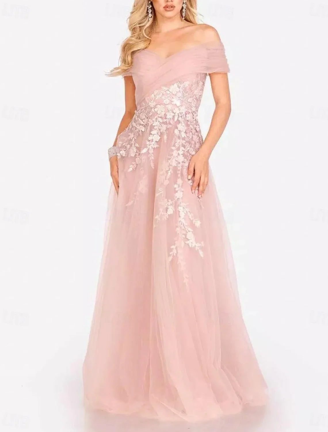 Pink Ball Gown Sweetheart Tulle Sleeveless Floor-Length Evening Gown - Chloe Dress