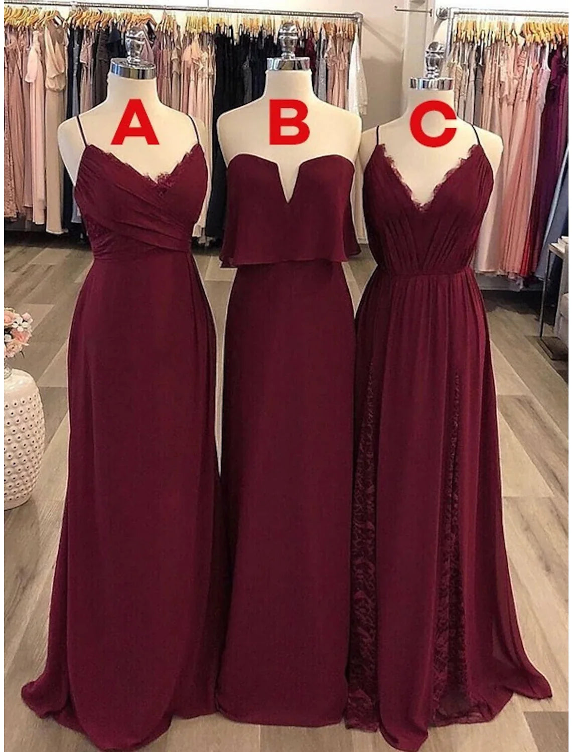 Sheath Strapless Chiffon Sleeveless Floor-Length Wedding Dress - Chloe Dress