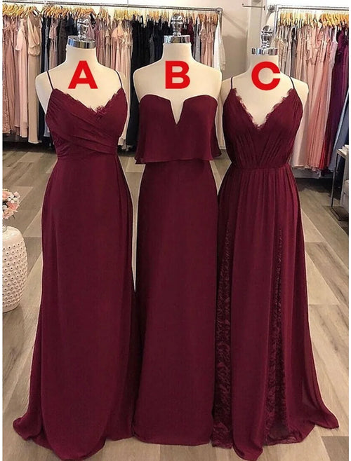 Sheath Strapless Chiffon Sleeveless Floor-Length Wedding Dress - Chloe Dress