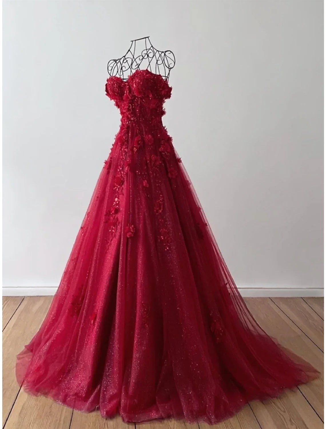 A-Line Sweetheart Tulle Sleeveless Pleated Prom Dress - Chloe Dress