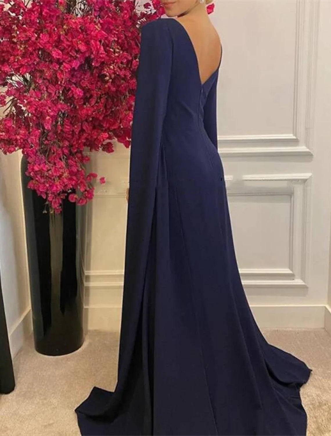 A-Line Chiffon Sleeveless Train Evening Gown - Chloe Dress