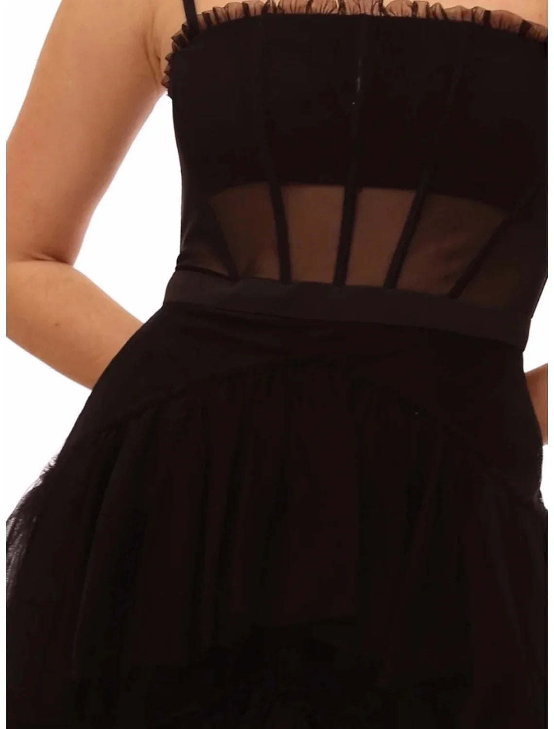 Ball Gown Spaghetti Strap Tulle Sleeveless Floor-Length Prom Gown - Chloe Dress