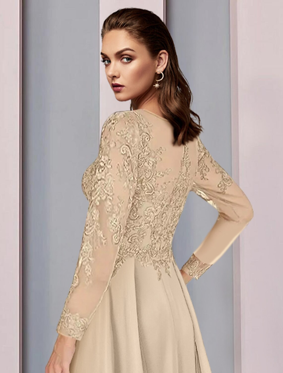 A-Line Chiffon Floor-Length Wedding Dress - Chloe Dress