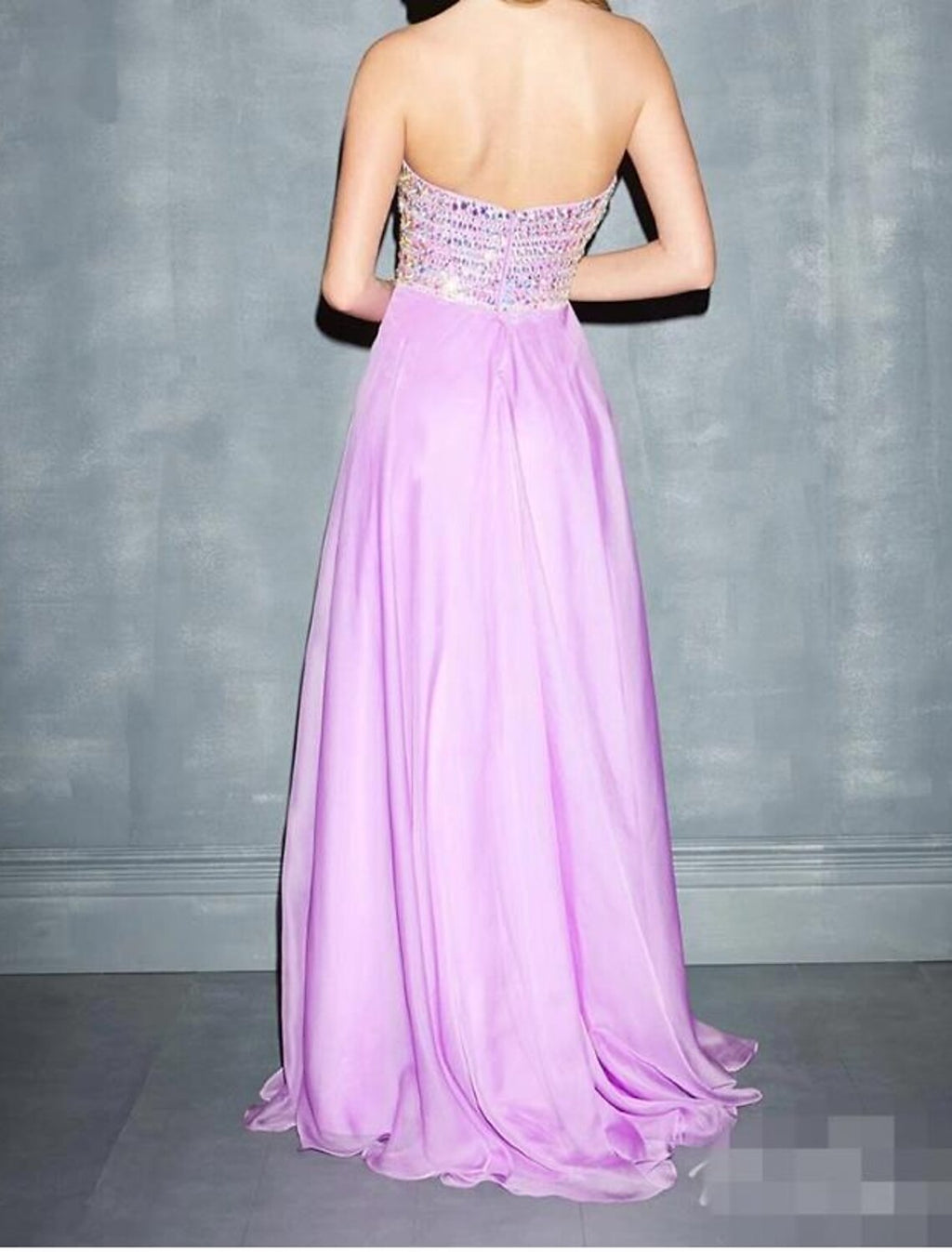 A-Line Sweetheart Chiffon Sleeveless Train Evening Gown - Chloe Dress