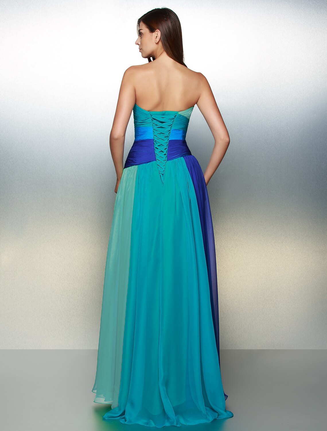 A-Line Sweetheart Chiffon Sleeveless Backless Floor-Length Prom Dress - Chloe Dress