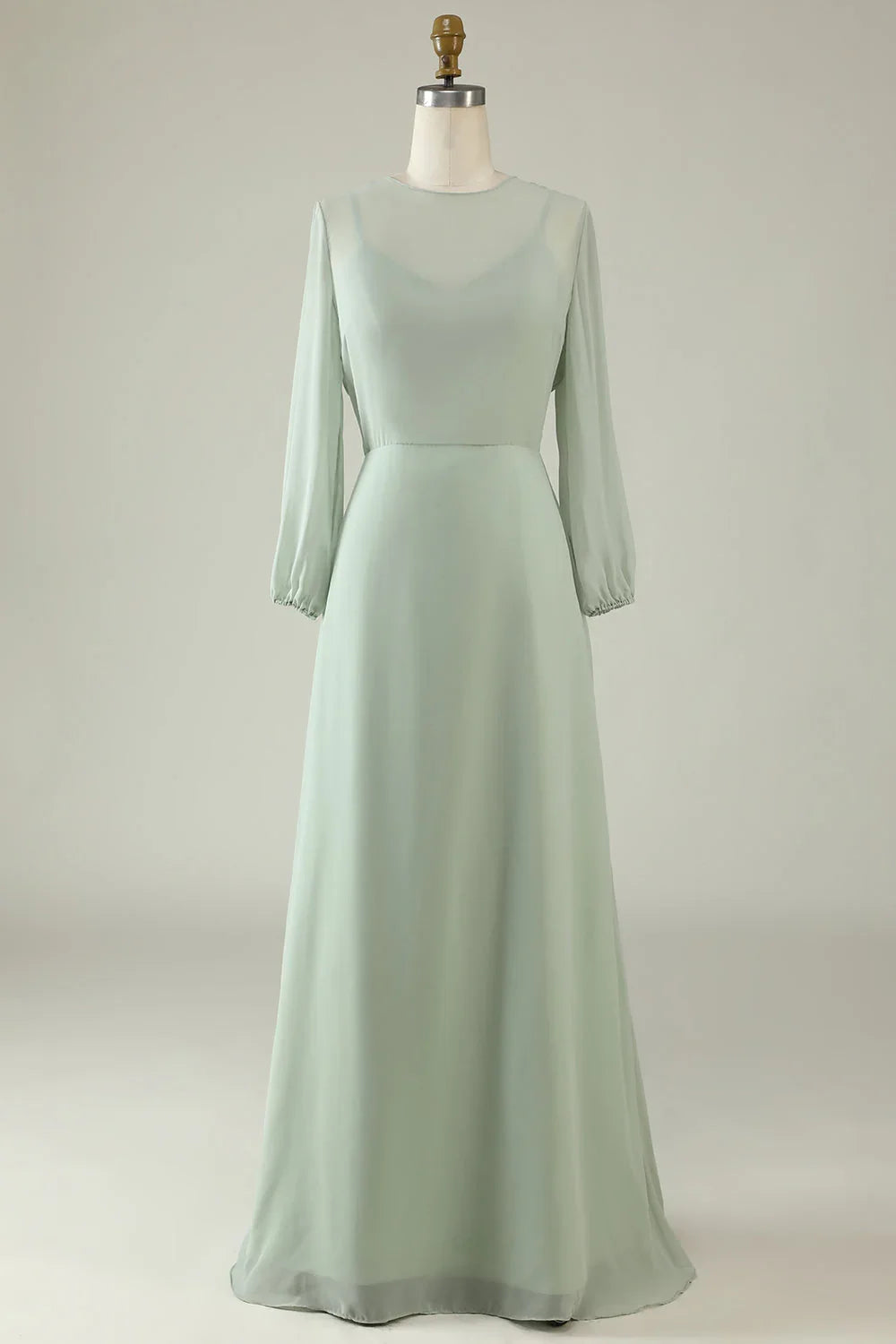 Mint Long Sleeve Wedding Dress - Chloe Dress