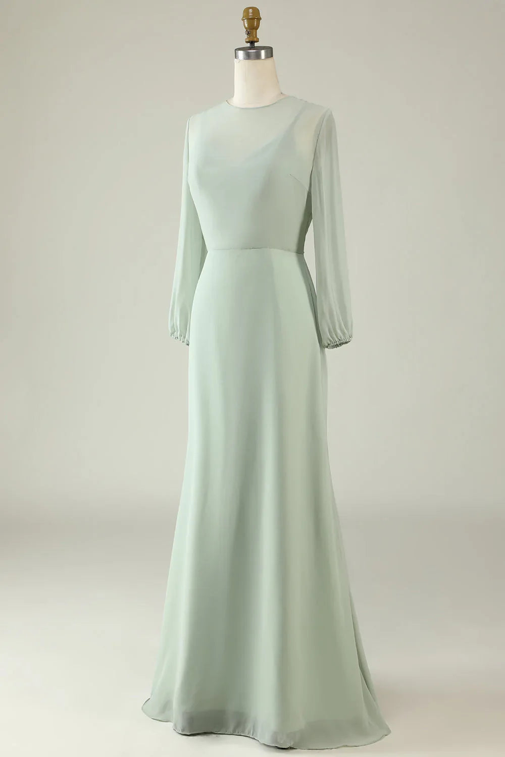 Mint Long Sleeve Wedding Dress - Chloe Dress