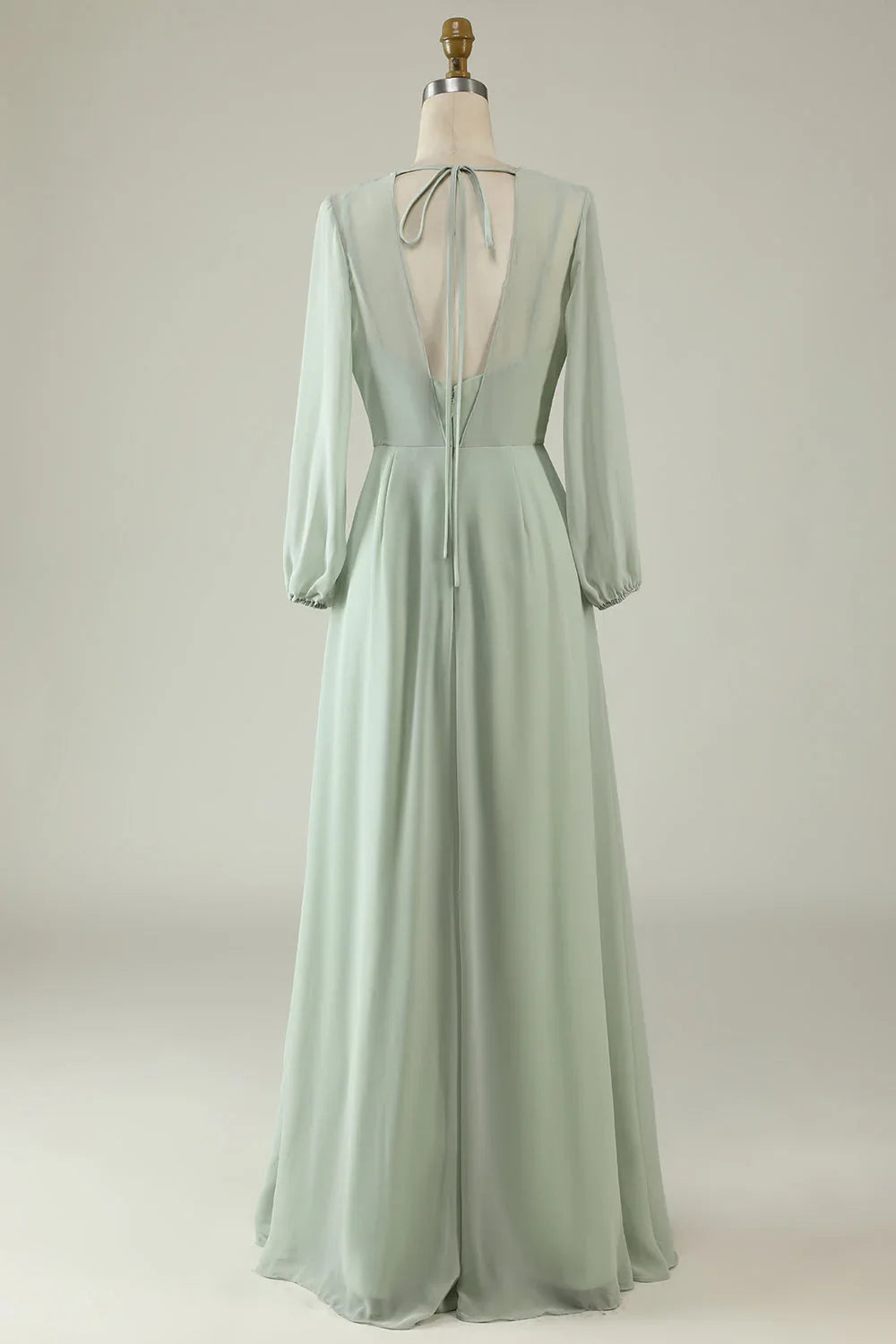 Mint Long Sleeve Wedding Dress - Chloe Dress