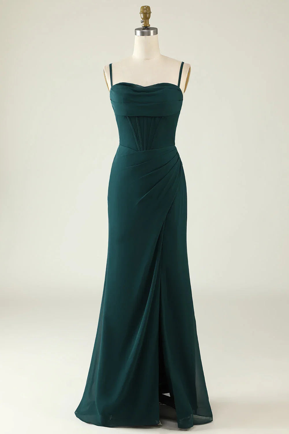 Green High Slit Wedding Dress - Chloe Dress