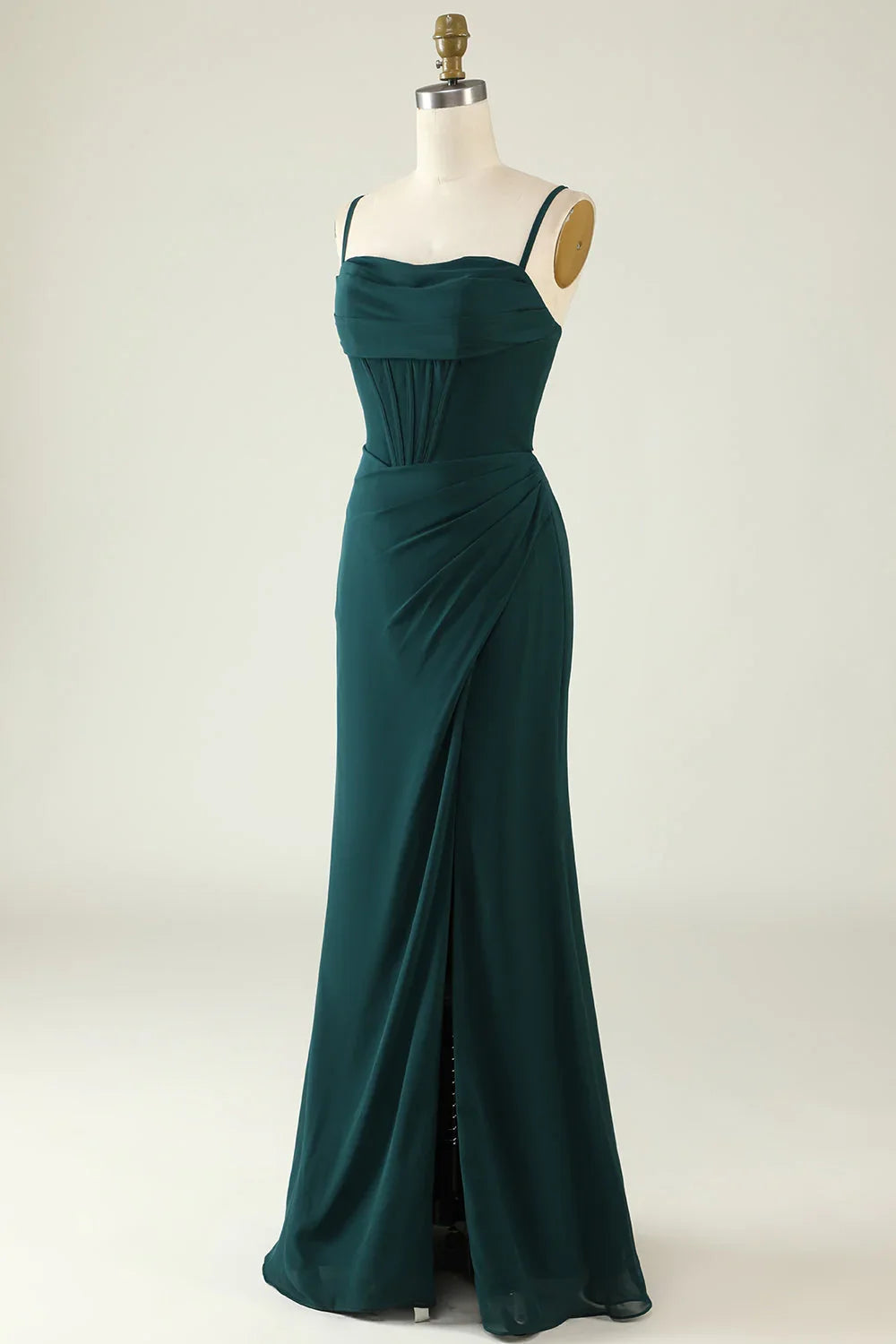 Green High Slit Wedding Dress - Chloe Dress