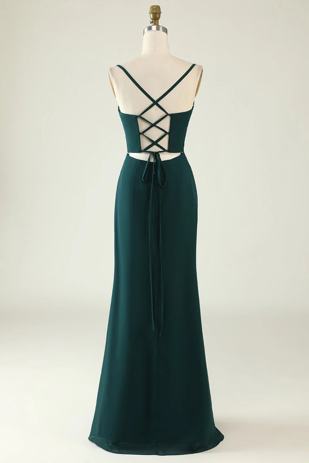 Green High Slit Wedding Dress - Chloe Dress