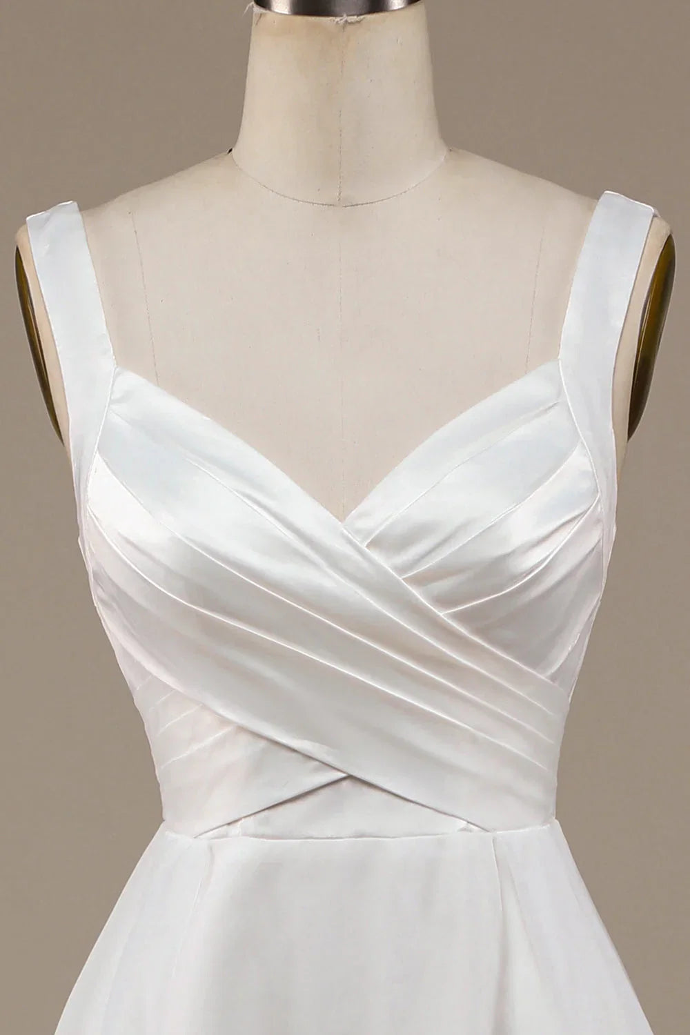 Ivory Off-Shoulder Sleeveless Floor-Length Wedding Dress - Chloe Dress
