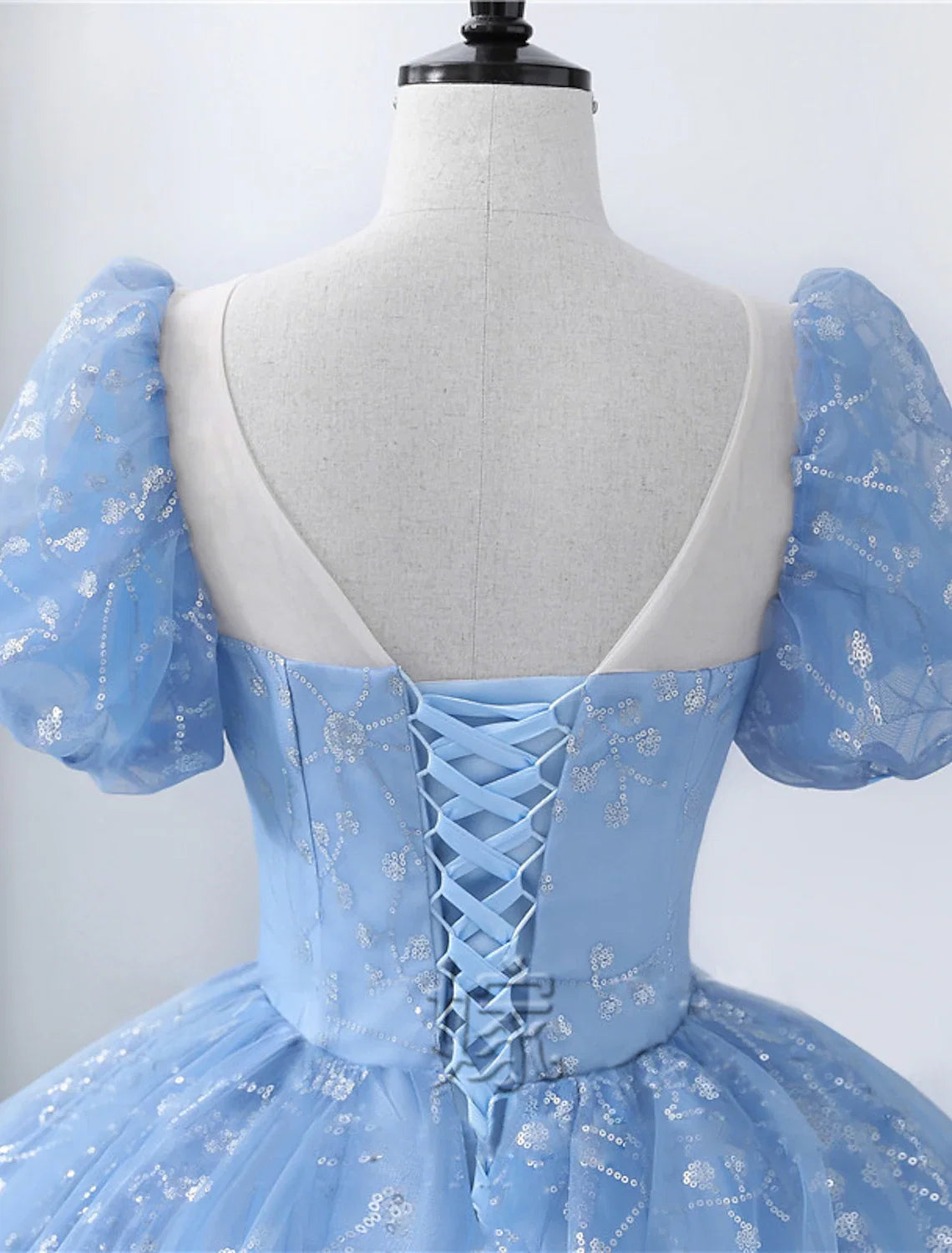 Ball Gown Square Neck Polyester Short Sleeve Applique Floor-Length Gown - Chloe Dress