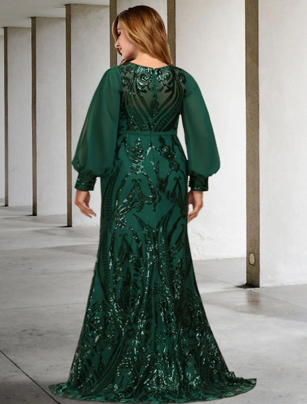 Mermaid Chiffon Long Sleeve Train Wedding Dress - Chloe Dress