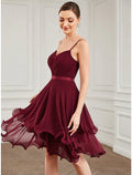 A-Line Sweetheart Chiffon Sleeveless Tiered Mini Prom Dress - Chloe Dress